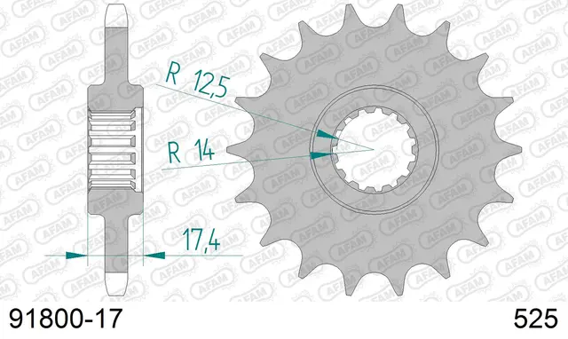AFAM Framdrev 525 17T 