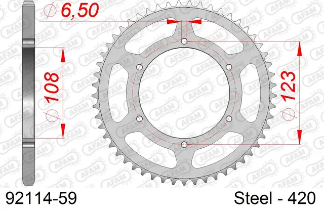 AFAM Bakdrev - Stål, #420 