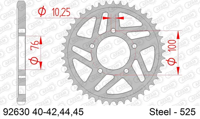 AFAM Bakdrev, Stål #525 - Yamaha R1+ 