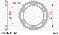 AFAM Bakdrev - Stål, #525, 41T