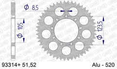 AFAM Bakdrev, Aluminium #520 S/C, TM,51T TM 125/250/300/450