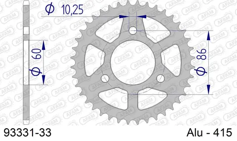 AFAM Bakdrev - Alu, #415