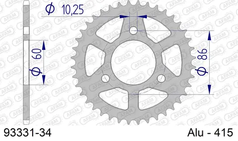AFAM Bakdrev - Alu, #415