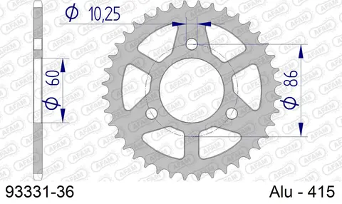 AFAM Bakdrev - Alu, #415