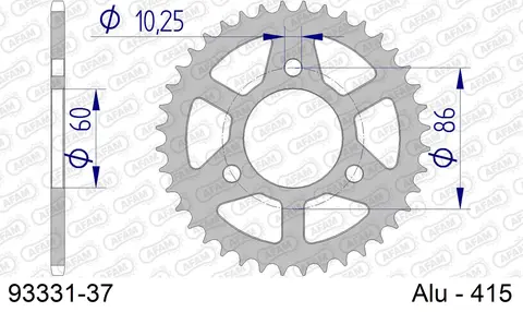 AFAM Bakdrev - Alu, #415