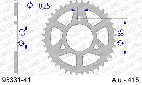 AFAM Bakdrev - Alu, #415