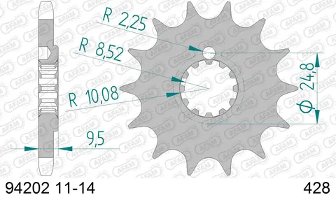 AFAM Framdrev #428 - Beta/HQ/KTM, Evo80, Rev80, RR50, TC85, SX85/105