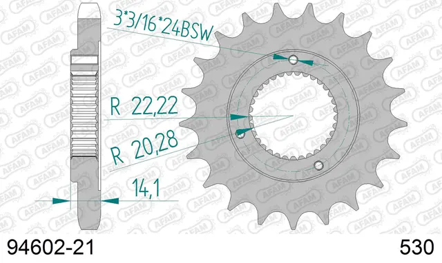 AFAM Countershaft Sprocket #530 