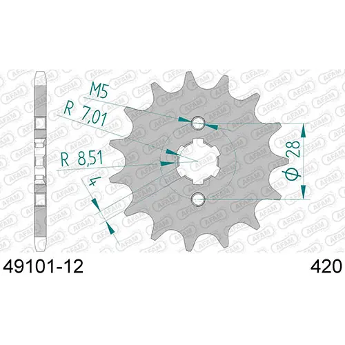 AFAM Framdrev 420 12T 49101K12N 