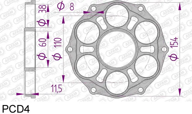 AFAM Drevadapter - Ducati 1199/1299++ Bolter inkludert, påkrevd med AFAM-drev. 
