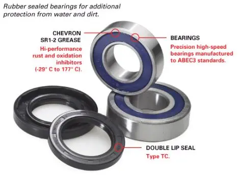 All Balls Hjullagersett bak- GG/HQ/KTM Bak, Oppgraderingssett, forseglede lagre 