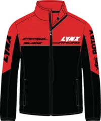 Lynx Logo Fleecejakke til Barn 7-8 &#229;r - R&#248;d/Svart