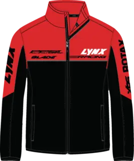 Lynx Logo Fleecejakke til Barn 7-8 &#229;r - R&#248;d/Svart