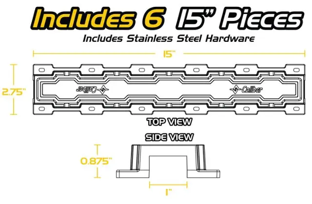 Caliber Grips Gripeplater, 6pk Gripeplater til grep/beskyttelse 