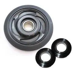 Boggiehjul Polaris - 135mm, Sort 25mm aksling, inkl. lager og foring