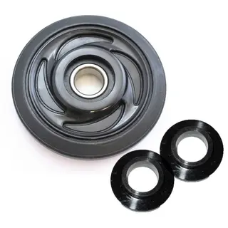 Boggiehjul Polaris - 135mm, Sort 25mm aksling, inkl. lager og foring