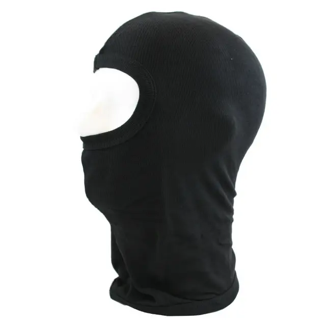 Hjelmlue/Balaclava - Bomull, Sort Hette for MC, sykkel- og skikjøring 