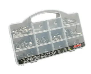 DRC Stainless M6 CapBolt/Nut Box Set 15 stk av hver lengde