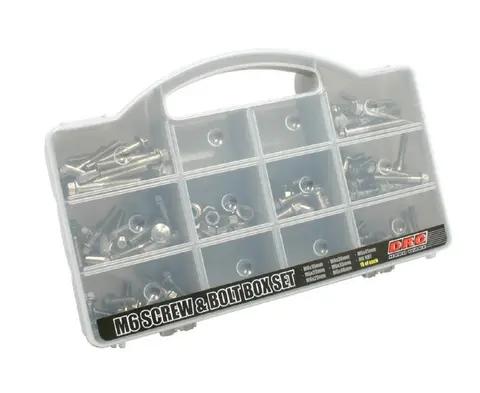 DRC Stainless M6 CapBolt/Nut Box Set 15 stk av hver lengde
