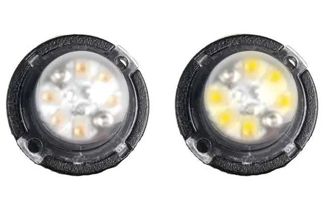 Whelen Vertex Led gul 12V Rund linse 