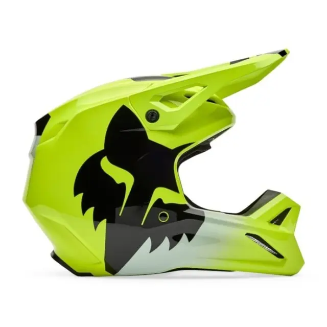 FOX V1 Shield Crosshjelm M Barn - Neon Gul 