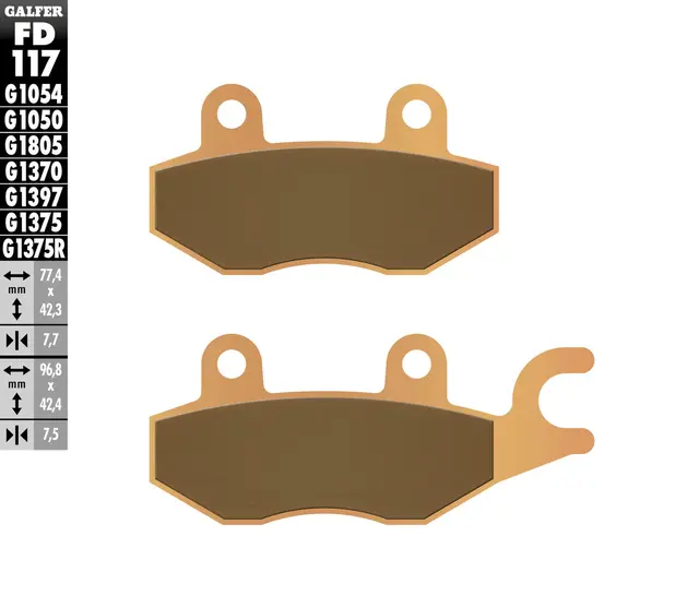 Galfer Bremseklosser, Sinter, Gate Kvalitet for gatesykler og custom 