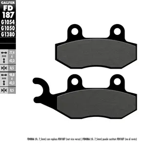 Galfer Bremseklosser, Semi-metall Anbefalt for urban/off-Road/Custom