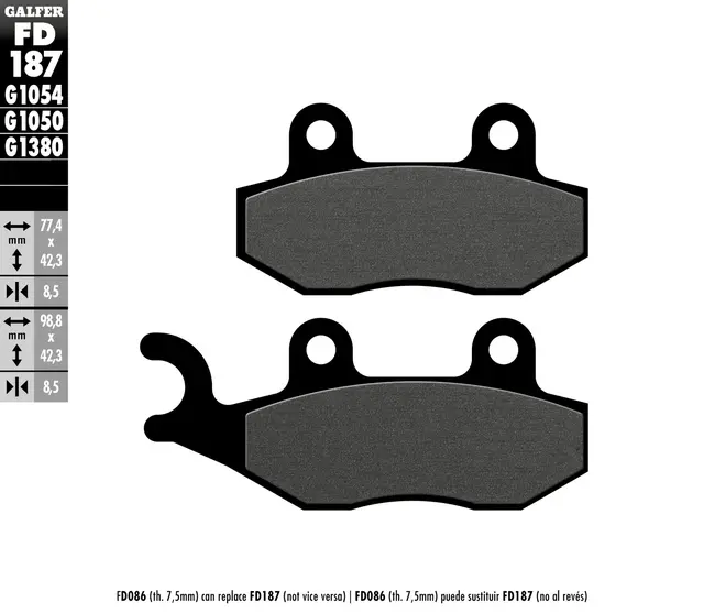 Galfer Bremseklosser, Semi-metall Anbefalt for urban/off-Road/Custom 