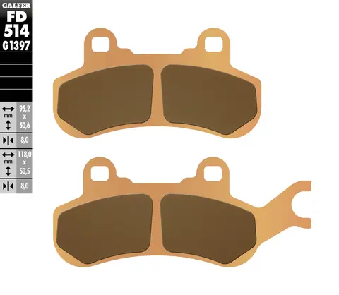 Galfer Bremseklosser - Can-Am, Venstre Sinter Off-Road  Maverick X3, Venstre