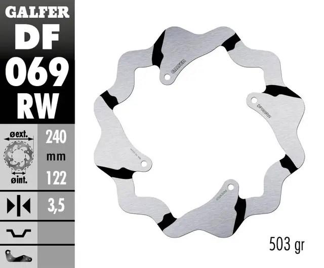 Galfer Bremseskive, Fast Slisset 240x3,5mm 