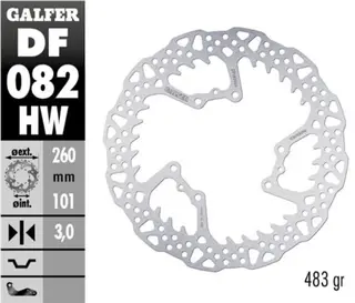 Galfer Bremseskive SHARK, Fast ø260x3mm Front (C. Stål) ø260x3mm