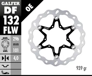 Galfer Bremseskive W, Flytende (C. Stål) 296x4mm