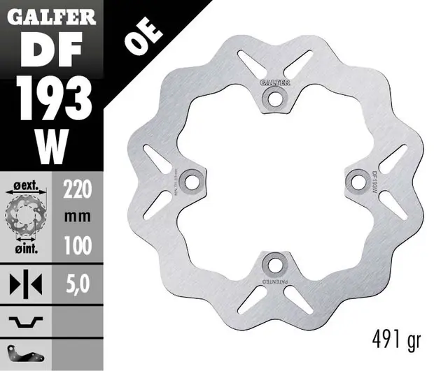 Galfer Bremseskive, W, Fast, 220x4mm 
