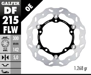 Galfer Bremseskive W, Flytende (C. Stål) 300x5mm