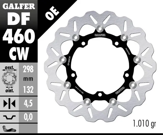 Galfer Bremseskive W, Flytende (C. Alu.) 298x4,5mm 