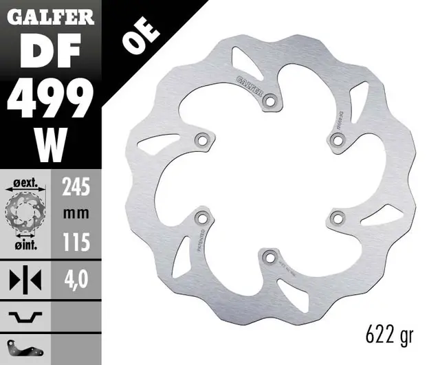 Galfer Bremseskive, W, Fast, 245X4mm 