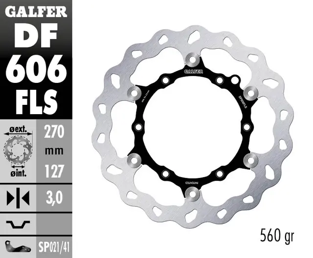 Galfer Bremseskive W, Flytende Oversize,  (C. Stål) 270x3mm 