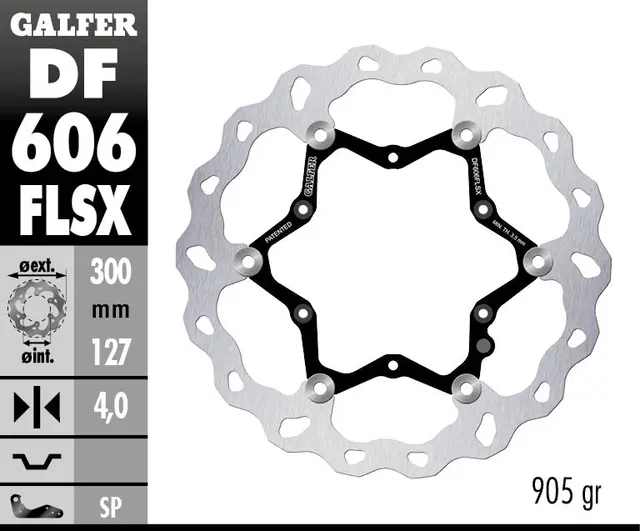 Galfer Bremseskive W, Flytende Oversize (C. Stål) 300X4mm 