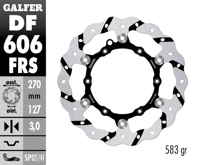 Galfer Bremseskive W, Flytende Oversize, Slisset (C. Stål) 270 