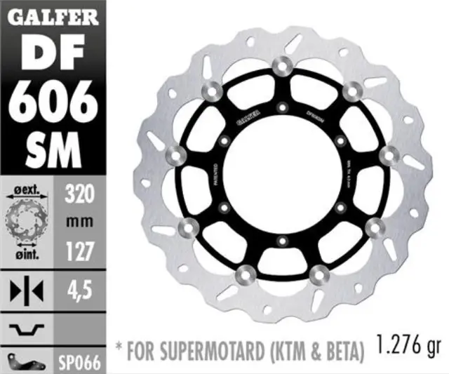 Galfer Bremseskive W, Flytende 320X4,5mm Supermotard KTM/GG/HQ Front 