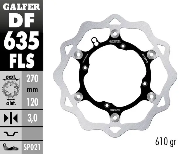 Galfer Bremseskive W, Flytende Oversize (C. Stål) 270x3mm 