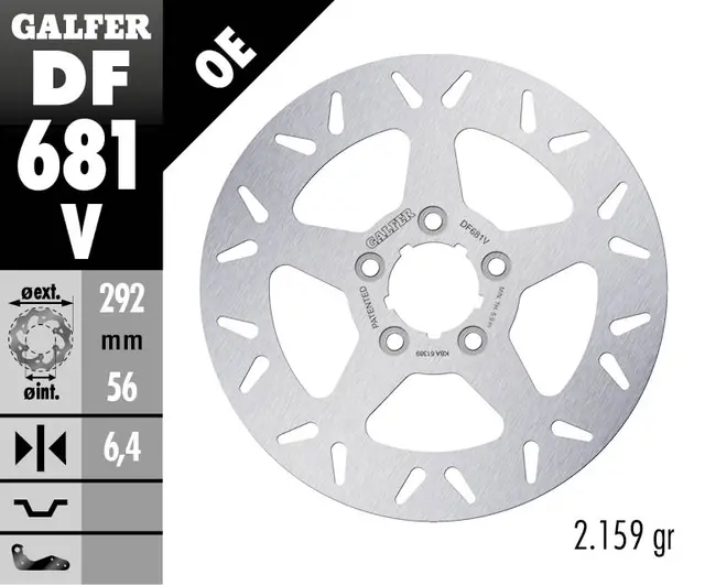 Galfer Bremseskive, Fast Rund, 292x6.4mm 