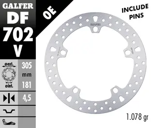 Galfer Bremseskive, Fast Rund, 305x4.5mm