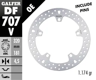 Galfer Bremseskive, Fast Rund, 320x4.5mm