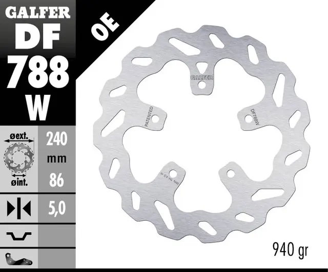 Galfer Bremseskive, W, Fast, 240x5mm 