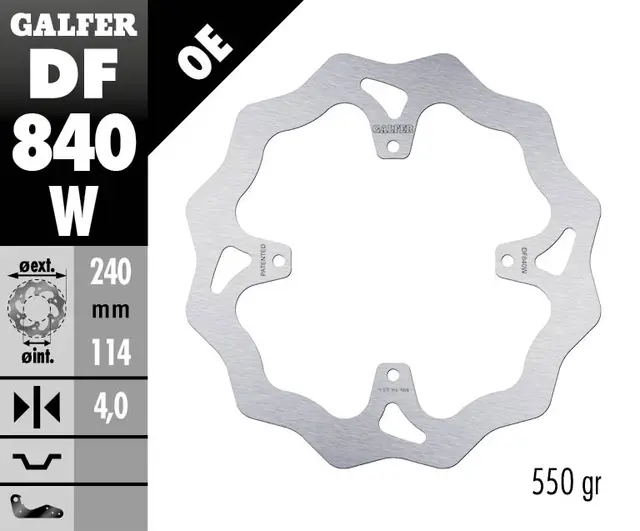 Galfer Bremseskive, W, Fast, 240x4mm 
