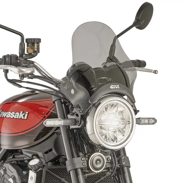 Givi A210 Universal Vindskjerm - Smoke 36.5 x 35 cm, monteringskit 