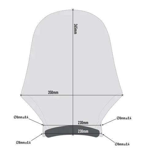 Givi A210 Universal Vindskjerm - Smoke 36.5 x 35 cm, monteringskit 