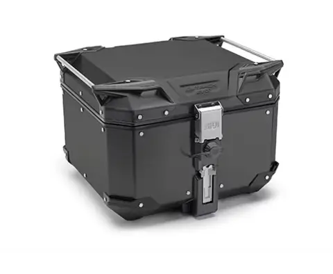 Trekker Outback EVO SORT 42L aluminium Robust toppboks med plass til 1 hjelm