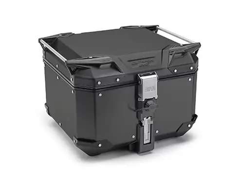 Trekker Outback EVO SORT 42L aluminium Robust toppboks med plass til 1 hjelm 